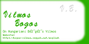 vilmos bogos business card